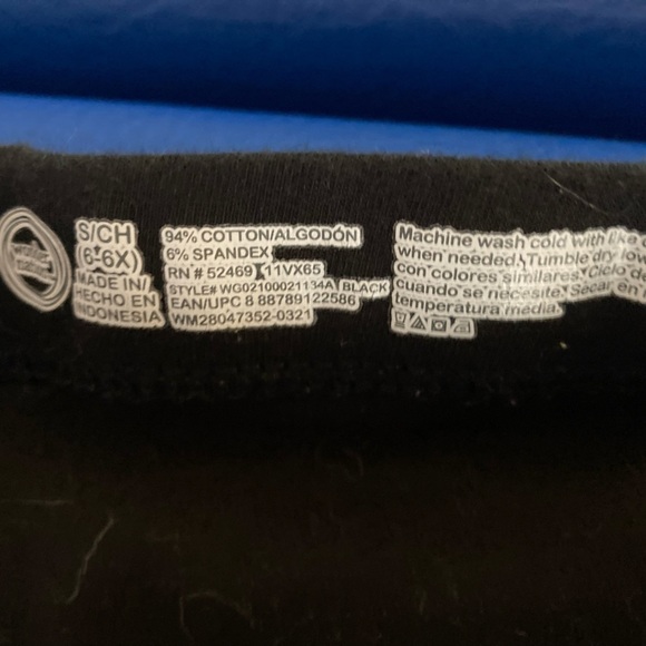 Wonder nation girls stretch leggings in black size S 6 6X - Picture 2 of 3